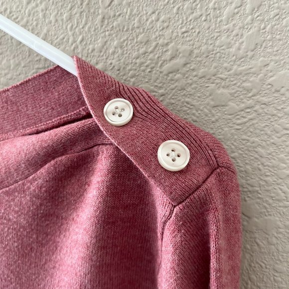 LOFT Pink Women's Sweater Buttons on Shoulder Long Sleeve Size XL - Picture 2 of 6